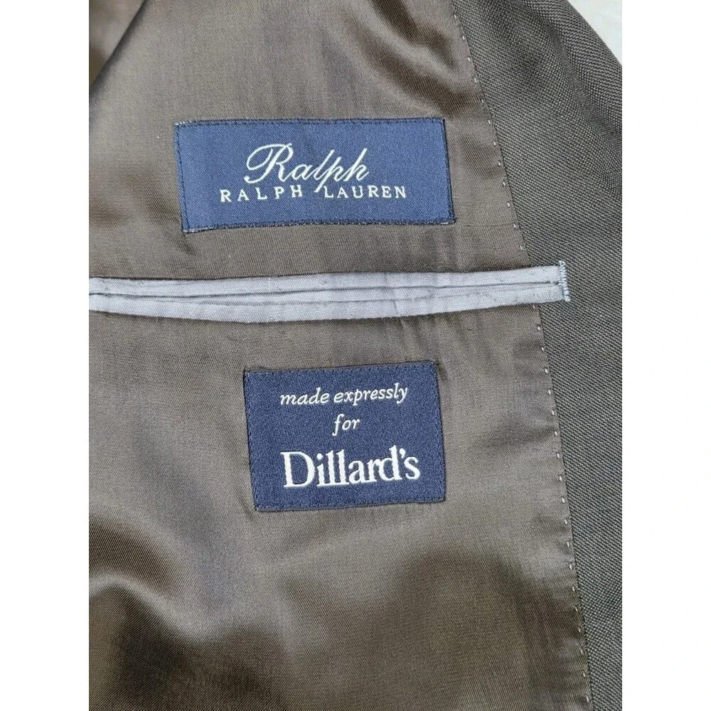 Ralph Lauren Brown Suit Jacket 40R Dillards 100% Wool